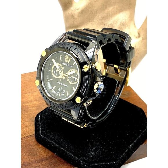 Versace Men's Watch VEZ700421 Icon Active Swiss Quartz Chronograph Gold … - Picture 2 of 14